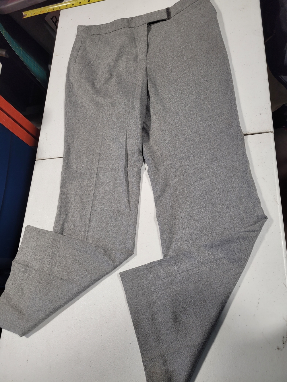 Anne Klein Gray Straight Leg Dress Pants